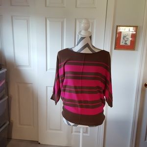 JCP Pink/Brown casual striped top